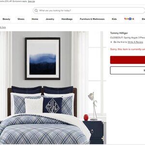 Tommy Hilfiger SPRING ARGYLE Full / Queen Duvet & Shams Set White / Blue Multi